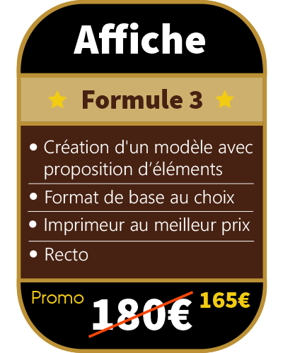 Tarifs création affiche Formule 3 prix