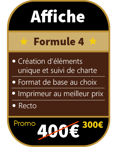 Tarifs création affiche Formule 4 prix