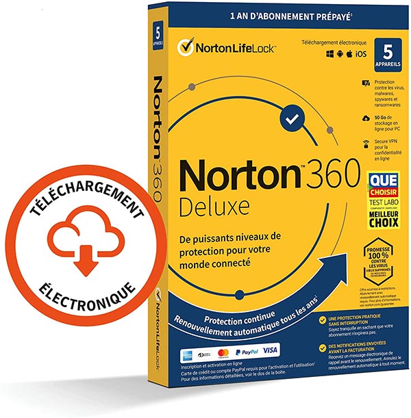 Achat logiciel antivirus Norton
