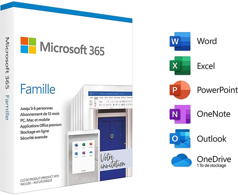 achat logiciel Microsoft 365 Famille