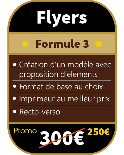 Tarifs création flyers Formule 3 prix devis