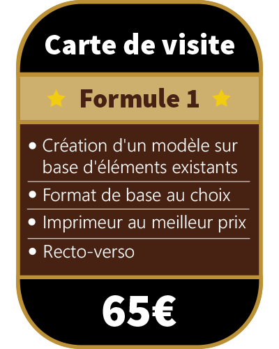 Tarifs création carte visite Formule 1 prix graphiste