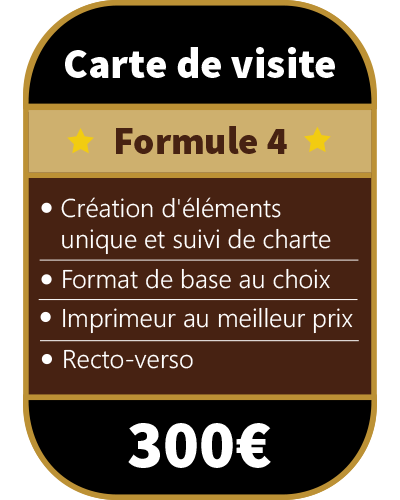 Tarifs création carte visite Formule 4 prix graphiste